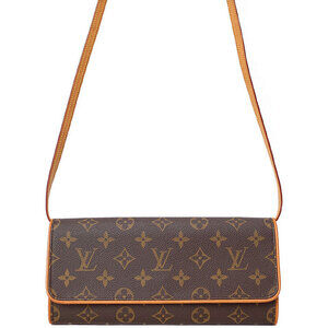 Louis Vuitton Monogram Leather Brown Pochette Twin Shoulder Bag